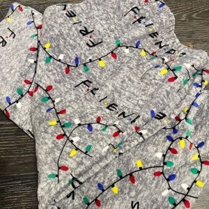 Woman Friends Christmas Lights Print Sweatpants